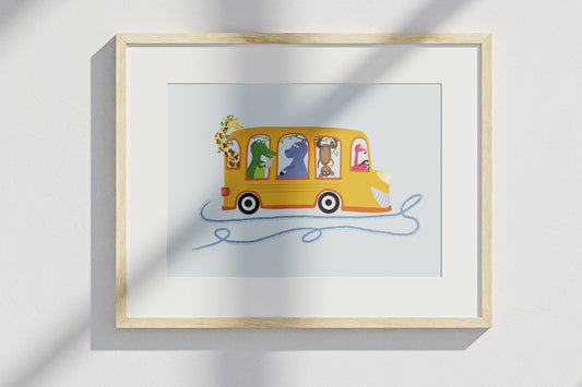 Hjulene på bussen drejer stadig rundt rundt rundt